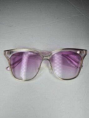Oversized Cat Eye Sunglasses Womens Pink Purple Gradient Lens Gold Trim Trendy